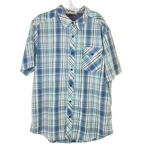 Merrell Plaid Shirt Men's Size XL Blue Gray Button Front S/S Fishing Outdoors